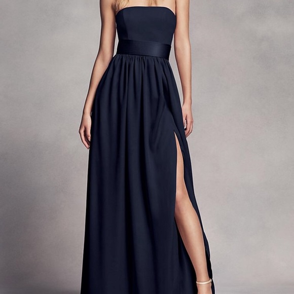 midnight blue strapless dress
